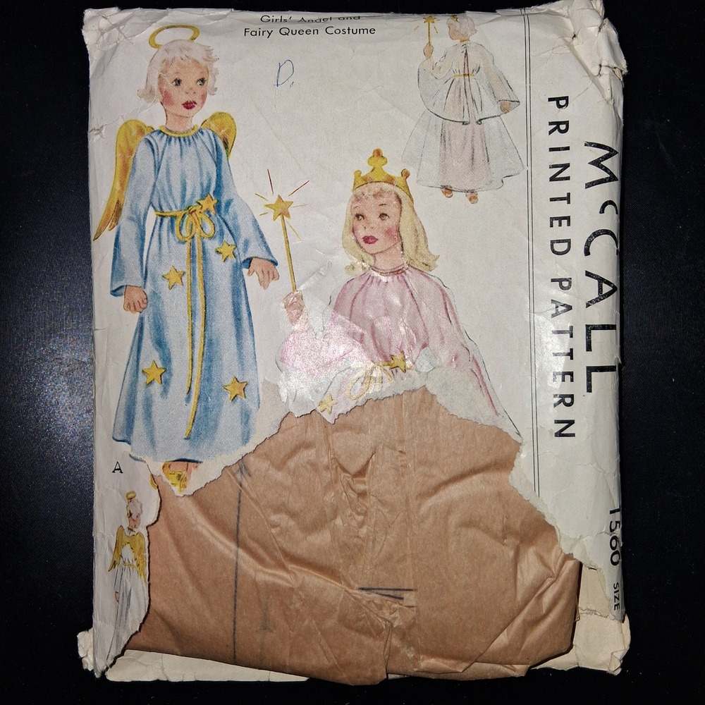 Vintage McCall's 1560 Girls Angel Fairy Queen Costume Sewing Pattern